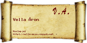 Vella Áron névjegykártya
